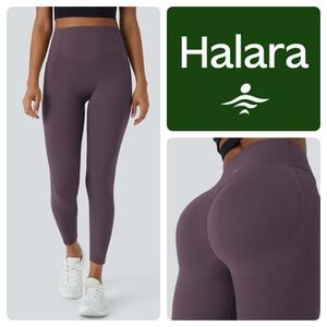 HALARA 7/8 Purple SoCinched High Waisted Scrunch Butt Lifting Tummy Leggings